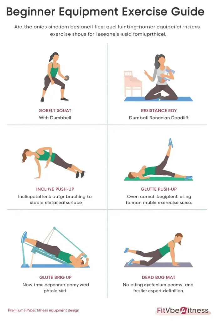 Beginner full-body exercises using dumbbells resistance bands and bodyweight movements
