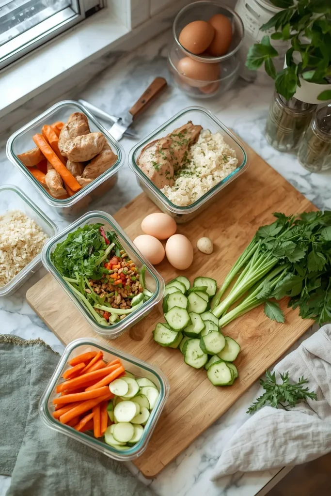 Healthy meal prep combined with fresh cooking for a practical routine