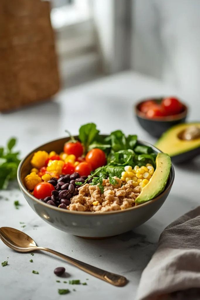 Lean turkey and vegetable dinner bowl