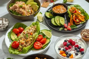 No-cook high-protein lunches in bowls and wraps
