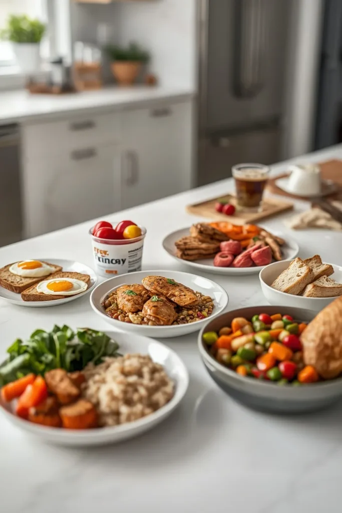 Quick healthy backup meals prepared for busy days