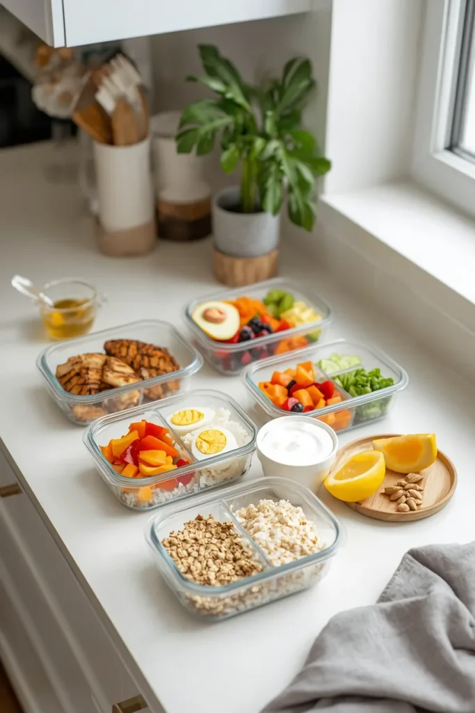 Simple meal-prep ingredients for balanced beginner-friendly meals