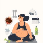 Adult following a consistent home workout and healthy lifestyle routine for gradual body fat loss.