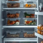 How long meal prep lasts in the fridge with organized refrigerated meal containers