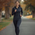 Person walking briskly outdoors as an example of Zone 2 cardio training.